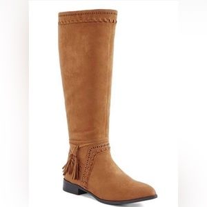 Cognac Tassel Boots, Size 7.5 WC